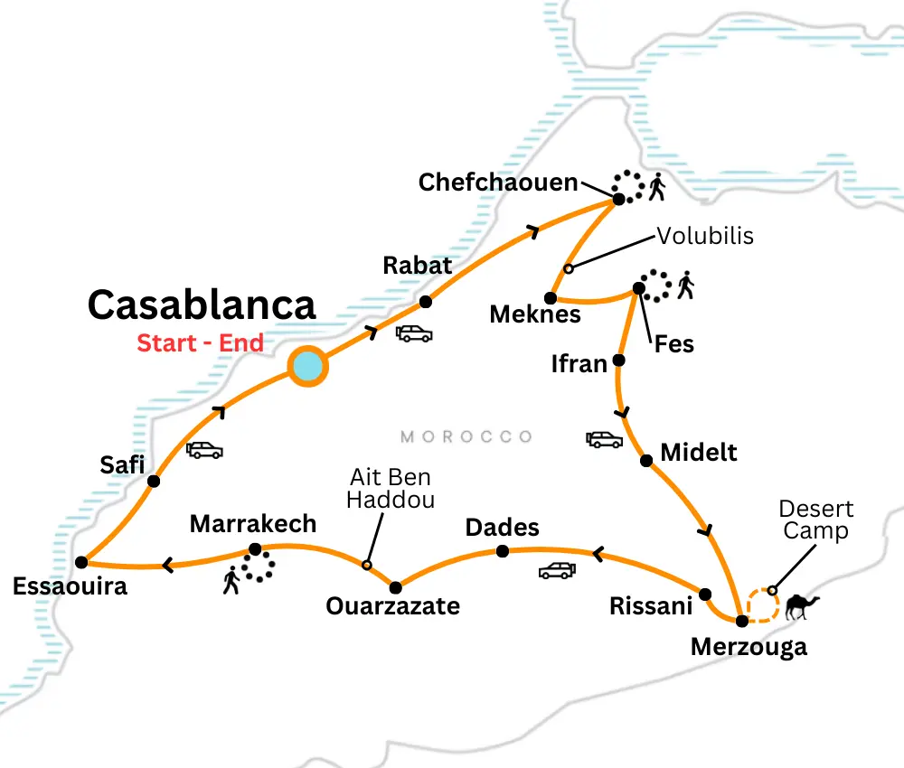 12 days tour from casablanca