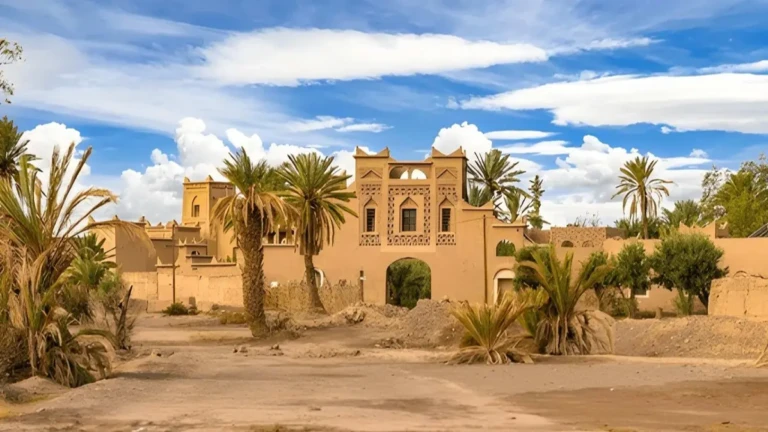 a detailed view of a traditional moroccan kasbah showcasing its unique architectural features