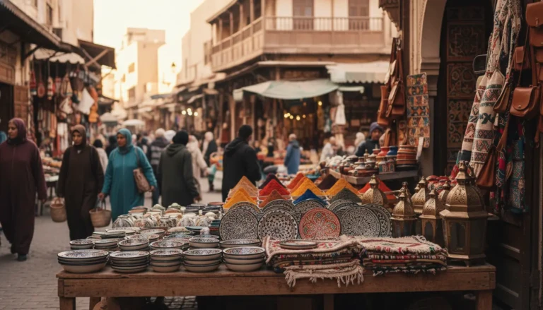 a vibrant scene capturing the essence of tangiers medina