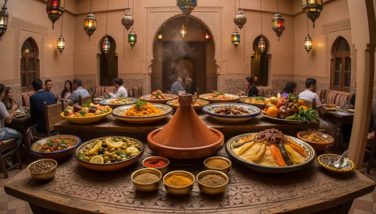 moroccan dining scene showcasing authentic ouarzazate cuisine