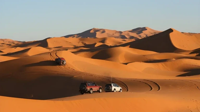 off road car driving in the sahara desert morocco