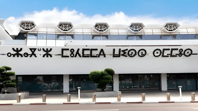 the amazigh language in the airport gate