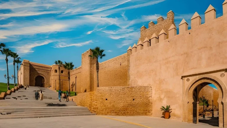 the wall of shella kasbah in rabat
