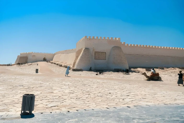view of agadir kasbah perched on a hill overlooking the city showcasing its ancient