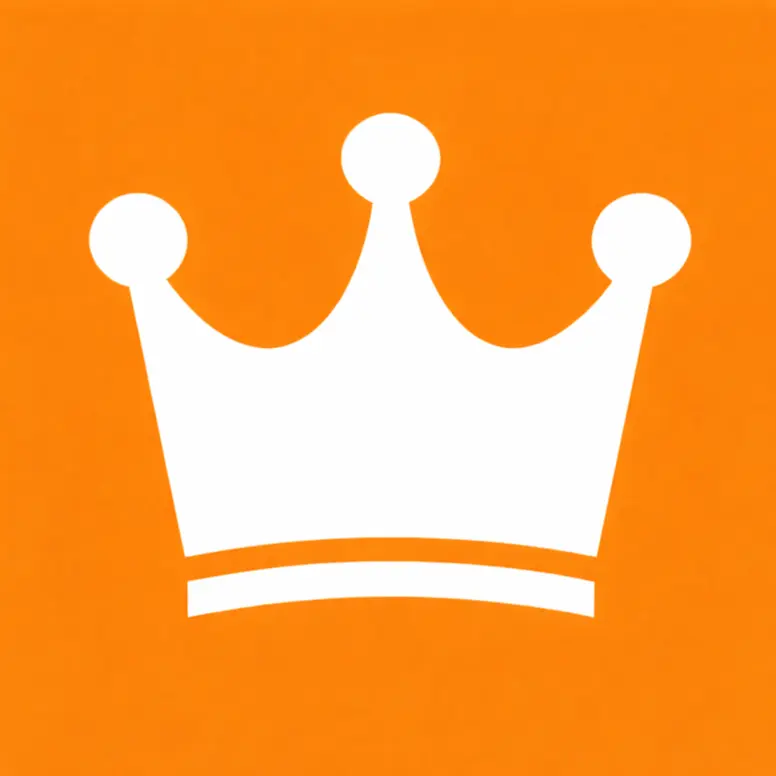 minimalist white crown icon